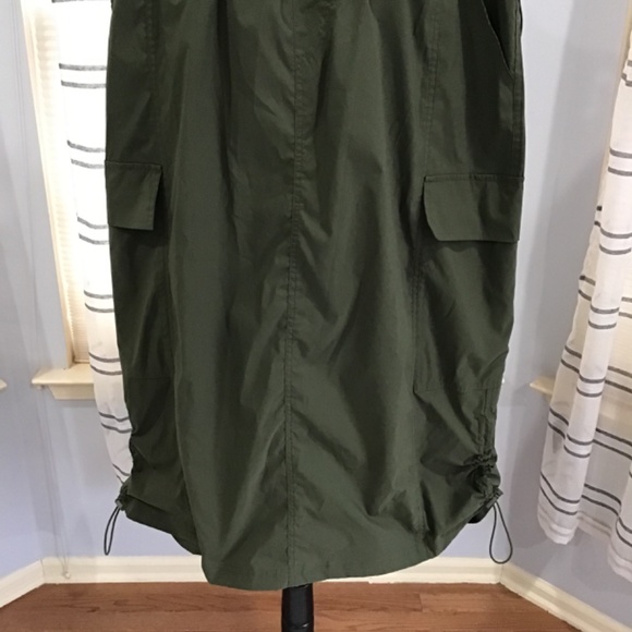 Almost Famous Women Size 3X Olive Green Parachute Cargo Midi Skirt Y2K Rave - Picture 3 of 12